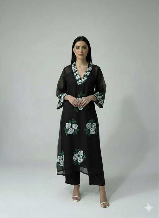 Black Organza Suit