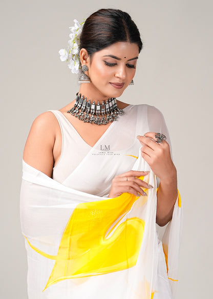 Yellow Hearts Saree