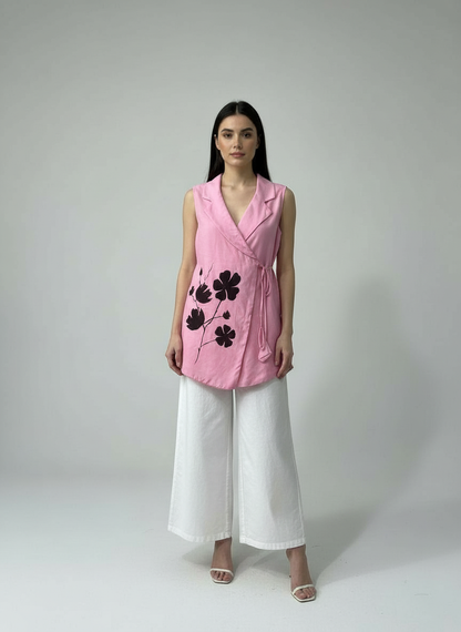 Pink Blossom Wrap Top