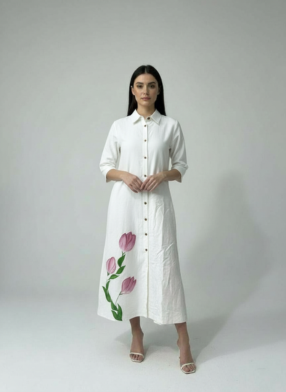 LOTUS MIDI DRESS