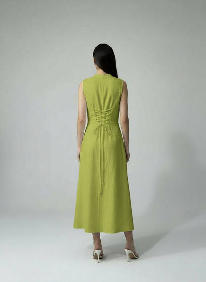 MEHNDI GREEN MIDI DRESS